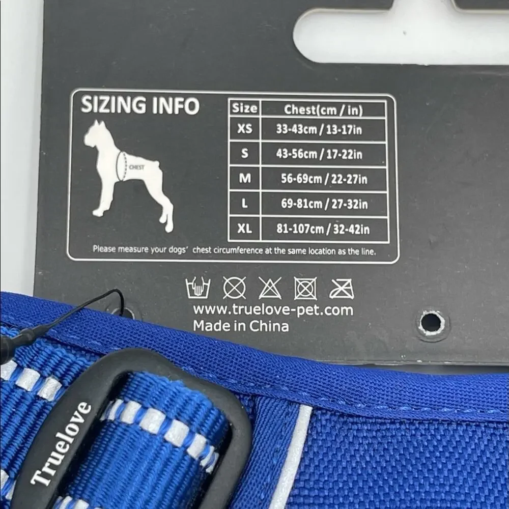 TRUELOVE Dog harness NEW royal blue size MEDIUM